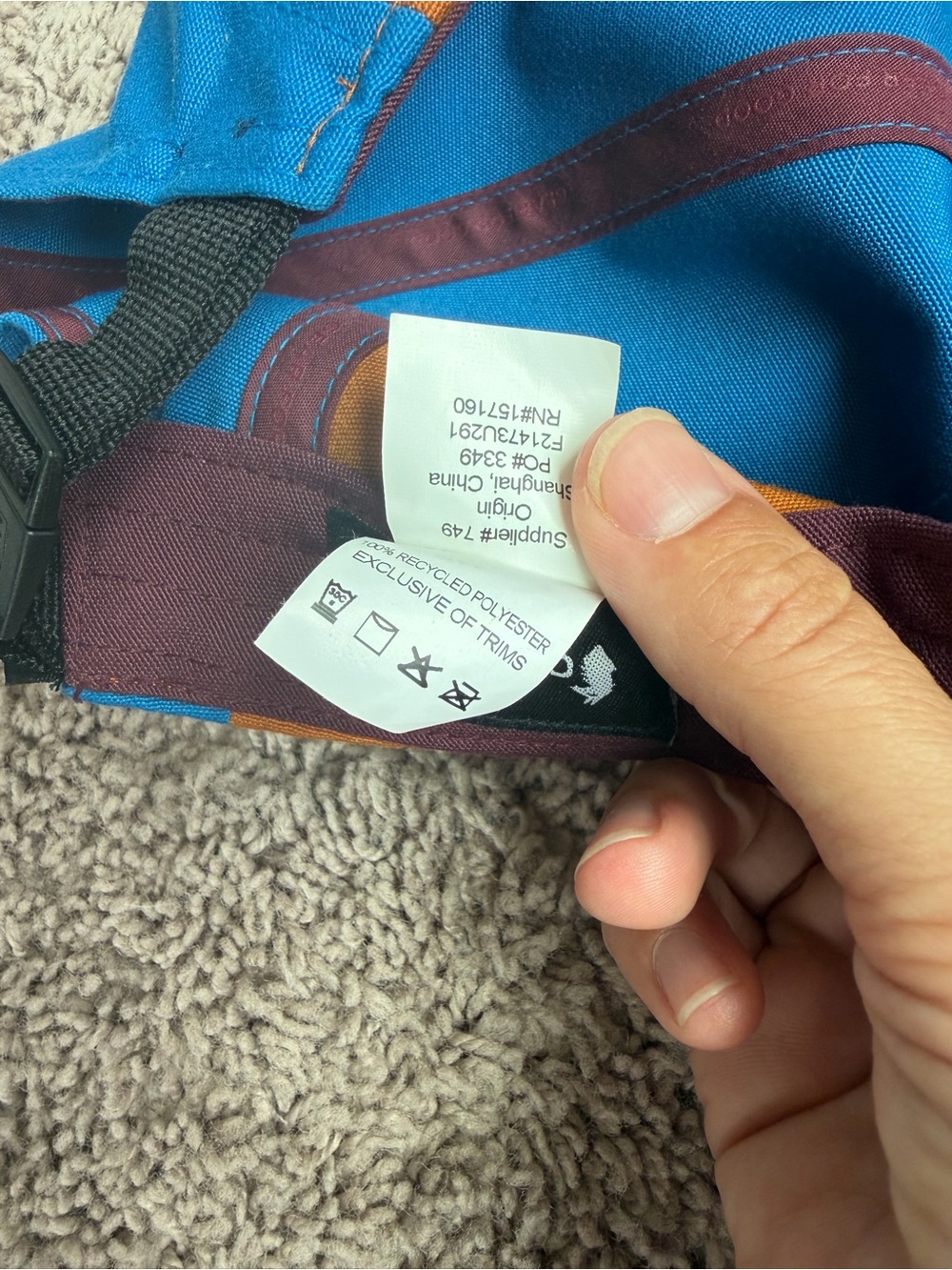 Like new Cotopaxi DO GOOD Colorblock Cap - Blue, Orange, Navy, Burgundy - Picture 6 of 6